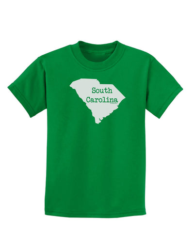 South Carolina - United States Shape Childrens Dark T-Shirt by TooLoud-Childrens T-Shirt-TooLoud-Kelly-Green-X-Small-Davson Sales