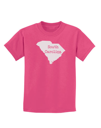 South Carolina - United States Shape Childrens Dark T-Shirt by TooLoud-Childrens T-Shirt-TooLoud-Sangria-X-Small-Davson Sales