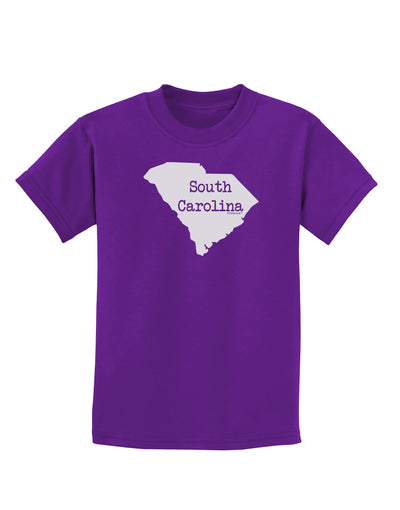 South Carolina - United States Shape Childrens Dark T-Shirt by TooLoud-Childrens T-Shirt-TooLoud-Purple-X-Small-Davson Sales