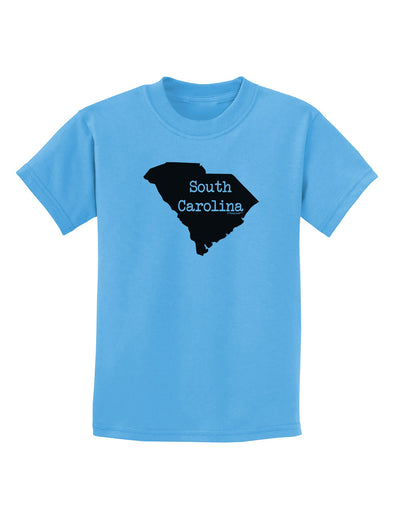 South Carolina - United States Shape Childrens T-Shirt by TooLoud-Childrens T-Shirt-TooLoud-Aquatic-Blue-X-Small-Davson Sales