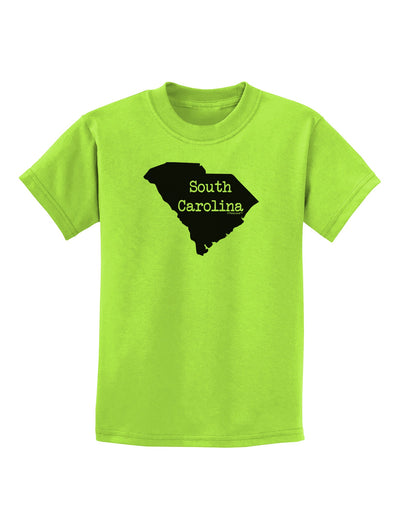 South Carolina - United States Shape Childrens T-Shirt by TooLoud-Childrens T-Shirt-TooLoud-Lime-Green-X-Small-Davson Sales