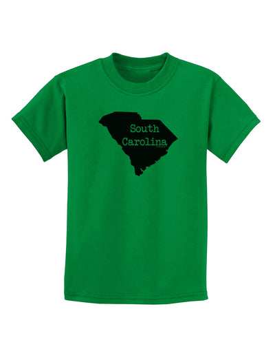 South Carolina - United States Shape Childrens T-Shirt by TooLoud-Childrens T-Shirt-TooLoud-Kelly-Green-X-Small-Davson Sales