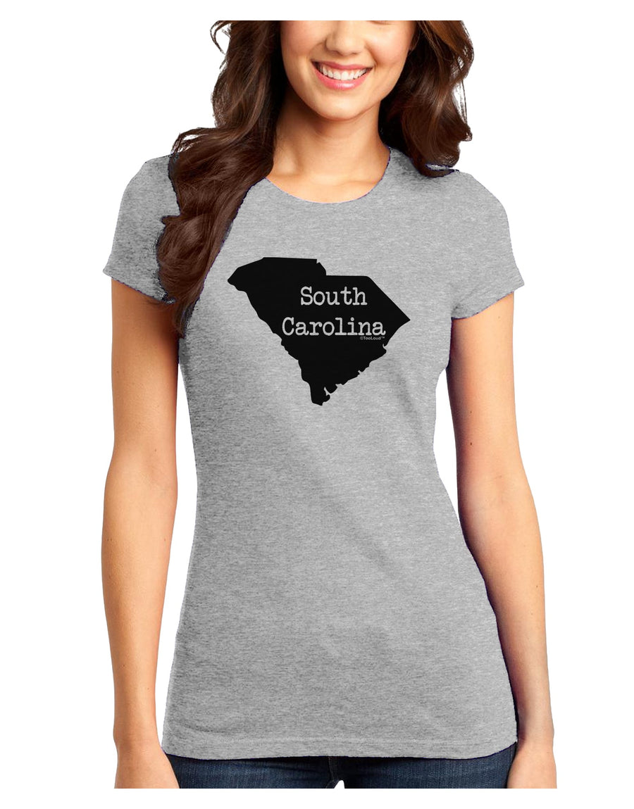 South Carolina - United States Shape Juniors T-Shirt by TooLoud-Womens Juniors T-Shirt-TooLoud-White-Juniors Fitted X-Small-Davson Sales