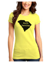 South Carolina - United States Shape Juniors T-Shirt by TooLoud-Womens Juniors T-Shirt-TooLoud-Yellow-Juniors Fitted X-Small-Davson Sales