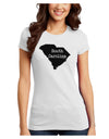 South Carolina - United States Shape Juniors T-Shirt by TooLoud-Womens Juniors T-Shirt-TooLoud-White-Juniors Fitted X-Small-Davson Sales