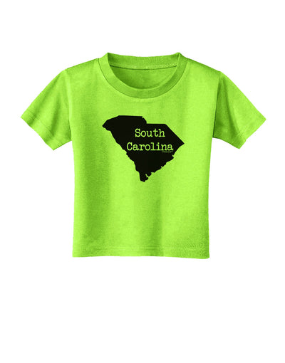 South Carolina - United States Shape Toddler T-Shirt by TooLoud-Toddler T-Shirt-TooLoud-Lime-Green-2T-Davson Sales