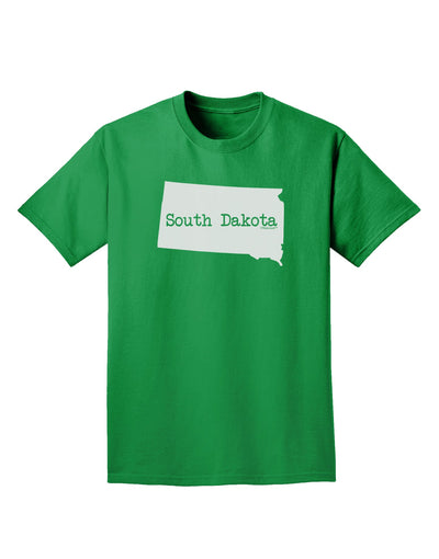 South Dakota - United States Shape Adult Dark T-Shirt by TooLoud-Mens T-Shirt-TooLoud-Kelly-Green-Small-Davson Sales