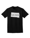 South Dakota - United States Shape Adult Dark T-Shirt by TooLoud-Mens T-Shirt-TooLoud-Black-Small-Davson Sales