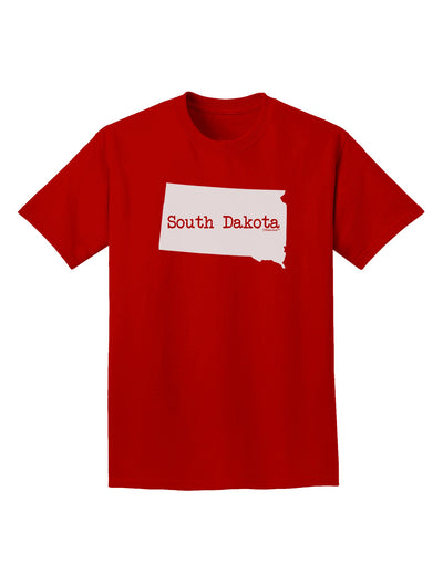 South Dakota - United States Shape Adult Dark T-Shirt by TooLoud-Mens T-Shirt-TooLoud-Red-Small-Davson Sales