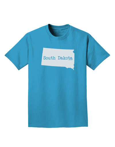 South Dakota - United States Shape Adult Dark T-Shirt by TooLoud-Mens T-Shirt-TooLoud-Turquoise-Small-Davson Sales