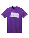 South Dakota - United States Shape Adult Dark T-Shirt by TooLoud-Mens T-Shirt-TooLoud-Purple-Small-Davson Sales