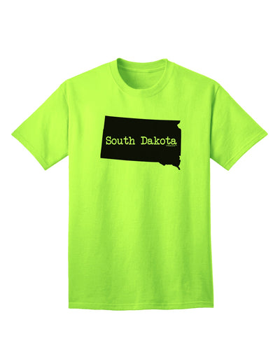 South Dakota - United States Shape Adult T-Shirt: A Captivating Addition to Your Wardrobe by TooLoud-Mens T-shirts-TooLoud-Neon-Green-Small-Davson Sales