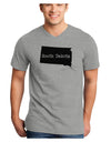 South Dakota - United States Shape Adult V-Neck T-shirt by TooLoud-Mens V-Neck T-Shirt-TooLoud-HeatherGray-Small-Davson Sales