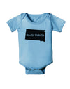 South Dakota - United States Shape Baby Romper Bodysuit by TooLoud-Baby Romper-TooLoud-Light-Blue-06-Months-Davson Sales