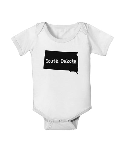 South Dakota - United States Shape Baby Romper Bodysuit by TooLoud-Baby Romper-TooLoud-White-06-Months-Davson Sales