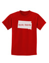 South Dakota - United States Shape Childrens Dark T-Shirt by TooLoud-Childrens T-Shirt-TooLoud-Red-X-Small-Davson Sales