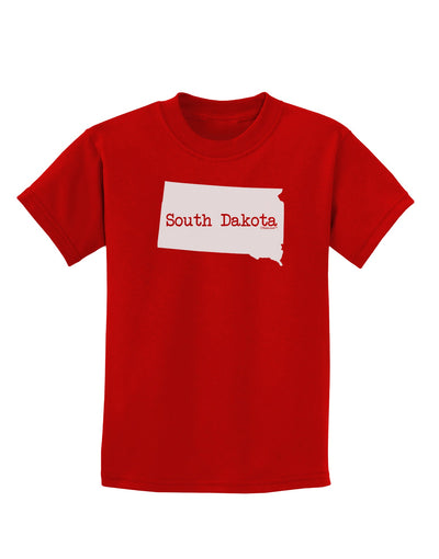 South Dakota - United States Shape Childrens Dark T-Shirt by TooLoud-Childrens T-Shirt-TooLoud-Red-X-Small-Davson Sales
