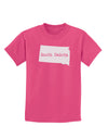 South Dakota - United States Shape Childrens Dark T-Shirt by TooLoud-Childrens T-Shirt-TooLoud-Sangria-X-Small-Davson Sales