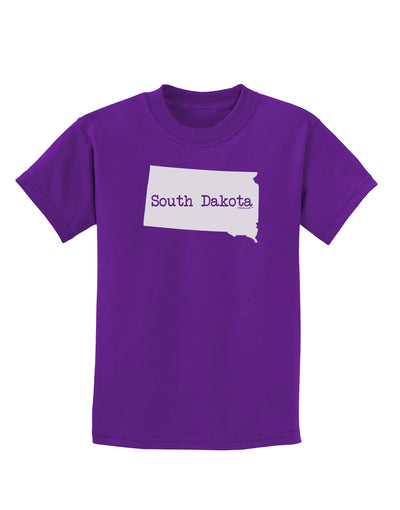 South Dakota - United States Shape Childrens Dark T-Shirt by TooLoud-Childrens T-Shirt-TooLoud-Purple-X-Small-Davson Sales