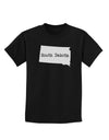 South Dakota - United States Shape Childrens Dark T-Shirt by TooLoud-Childrens T-Shirt-TooLoud-Black-X-Small-Davson Sales