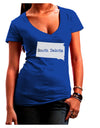 South Dakota - United States Shape Juniors V-Neck Dark T-Shirt by TooLoud-Womens V-Neck T-Shirts-TooLoud-Royal-Blue-Juniors Fitted Small-Davson Sales