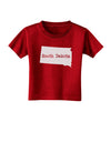 South Dakota - United States Shape Toddler T-Shirt Dark by TooLoud-Toddler T-Shirt-TooLoud-Red-2T-Davson Sales