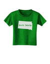South Dakota - United States Shape Toddler T-Shirt Dark by TooLoud-Toddler T-Shirt-TooLoud-Clover-Green-2T-Davson Sales