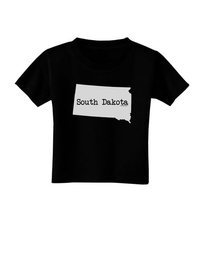 South Dakota - United States Shape Toddler T-Shirt Dark by TooLoud-Toddler T-Shirt-TooLoud-Black-2T-Davson Sales