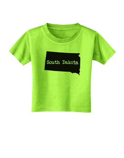 South Dakota - United States Shape Toddler T-Shirt by TooLoud-Toddler T-Shirt-TooLoud-Lime-Green-2T-Davson Sales