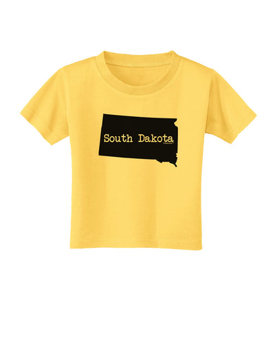 South Dakota - United States Shape Toddler T-Shirt by TooLoud-Toddler T-Shirt-TooLoud-Yellow-2T-Davson Sales