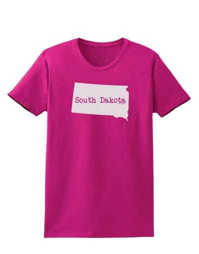 South Dakota - United States Shape Womens Dark T-Shirt by TooLoud-Womens T-Shirt-TooLoud-Hot-Pink-Small-Davson Sales