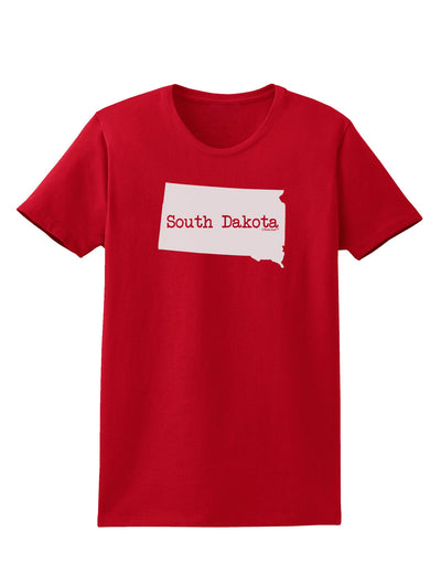 South Dakota - United States Shape Womens Dark T-Shirt by TooLoud-Womens T-Shirt-TooLoud-Red-X-Small-Davson Sales