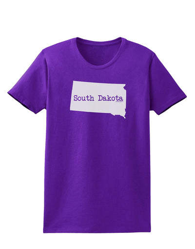 South Dakota - United States Shape Womens Dark T-Shirt by TooLoud-Womens T-Shirt-TooLoud-Purple-X-Small-Davson Sales