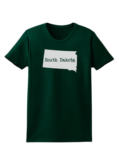 South Dakota - United States Shape Womens Dark T-Shirt by TooLoud-Womens T-Shirt-TooLoud-Forest-Green-Small-Davson Sales