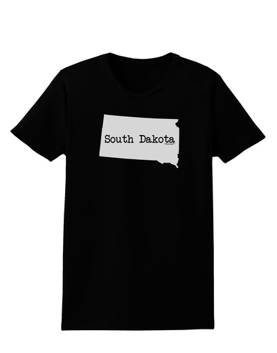 South Dakota - United States Shape Womens Dark T-Shirt by TooLoud-Womens T-Shirt-TooLoud-Black-X-Small-Davson Sales