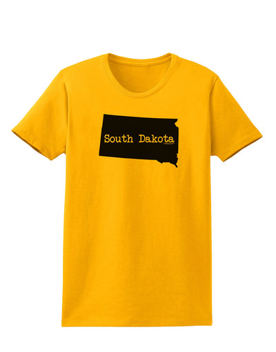 South Dakota - United States Shape Womens T-Shirt by TooLoud-Womens T-Shirt-TooLoud-Gold-X-Small-Davson Sales