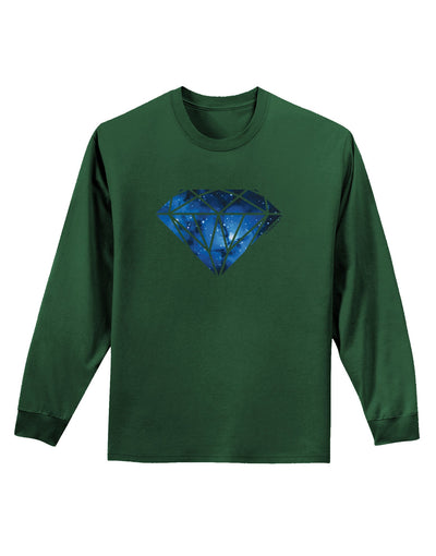 Space Diamond Adult Long Sleeve Dark T-Shirt-TooLoud-Dark-Green-Small-Davson Sales