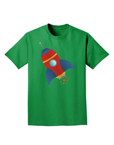 Space Rocket Ship and Stars Adult Dark T-Shirt by TooLoud-Mens T-Shirt-TooLoud-Kelly-Green-Small-Davson Sales