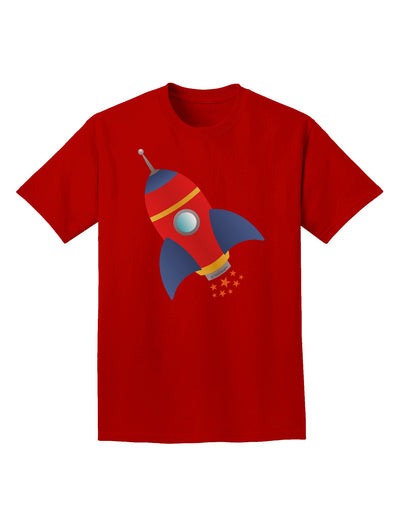 Space Rocket Ship and Stars Adult Dark T-Shirt by TooLoud-Mens T-Shirt-TooLoud-Red-Small-Davson Sales