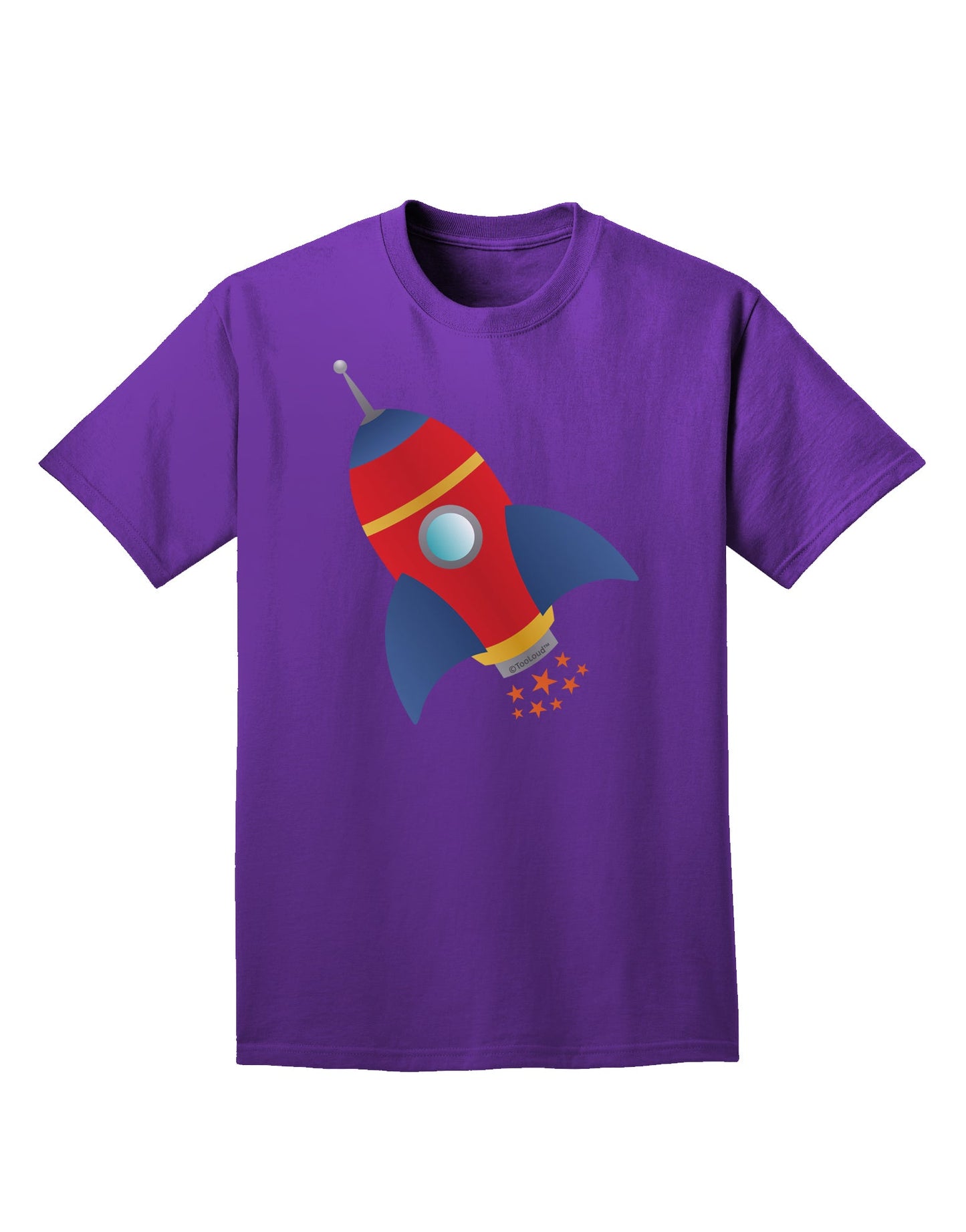 Space Rocket Ship and Stars Adult Dark T-Shirt by TooLoud-Mens T-Shirt-TooLoud-Purple-Small-Davson Sales