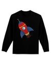 Space Rocket Ship and Stars Adult Long Sleeve Dark T-Shirt by TooLoud-TooLoud-Black-Small-Davson Sales