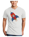 Space Rocket Ship and Stars Adult V-Neck T-shirt by TooLoud-Mens V-Neck T-Shirt-TooLoud-White-Small-Davson Sales