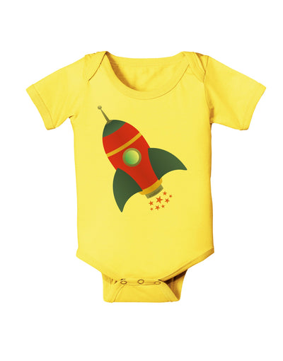 Space Rocket Ship and Stars Baby Romper Bodysuit by TooLoud-Baby Romper-TooLoud-Yellow-06-Months-Davson Sales