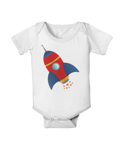 Space Rocket Ship and Stars Baby Romper Bodysuit by TooLoud-Baby Romper-TooLoud-White-06-Months-Davson Sales