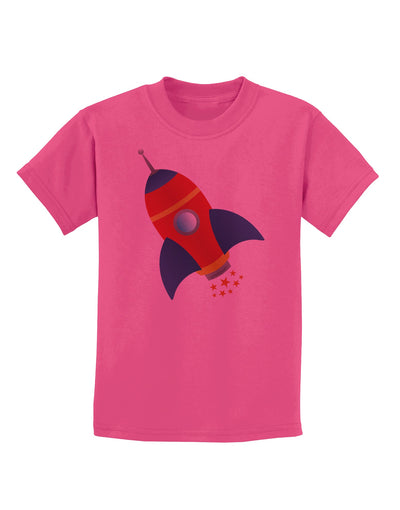 Space Rocket Ship and Stars Childrens T-Shirt by TooLoud-Childrens T-Shirt-TooLoud-Sangria-X-Small-Davson Sales