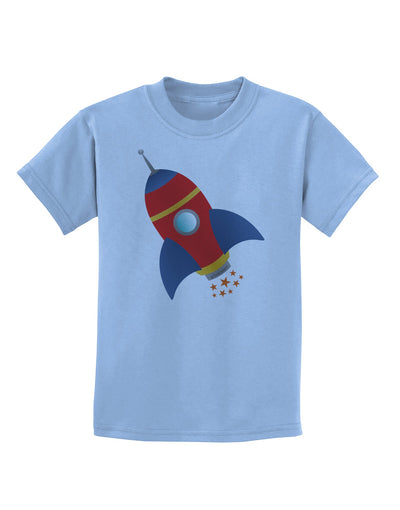 Space Rocket Ship and Stars Childrens T-Shirt by TooLoud-Childrens T-Shirt-TooLoud-Light-Blue-X-Small-Davson Sales