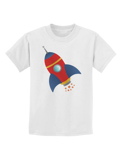 Space Rocket Ship and Stars Childrens T-Shirt by TooLoud-Childrens T-Shirt-TooLoud-White-X-Small-Davson Sales