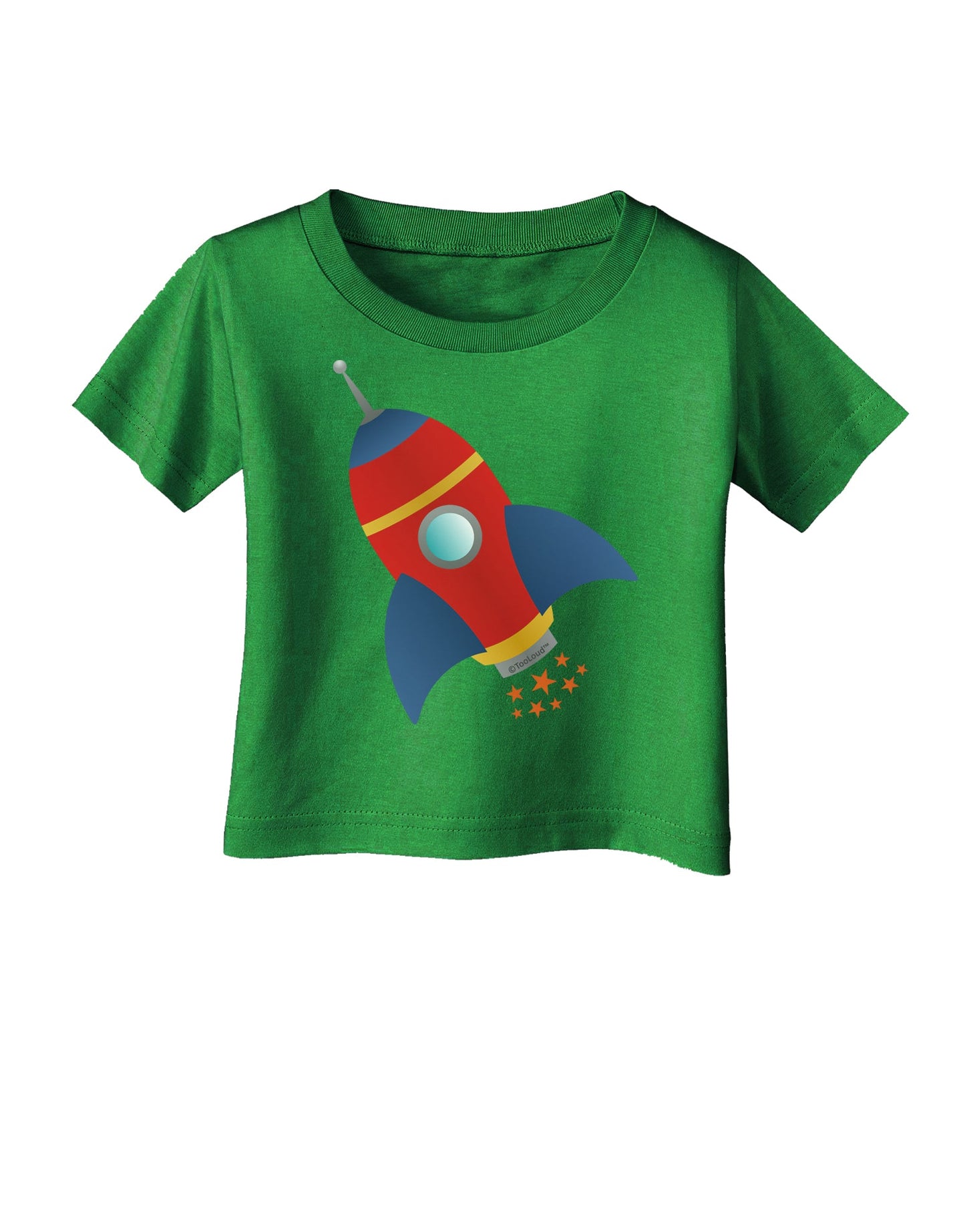 Space Rocket Ship and Stars Infant T-Shirt Dark by TooLoud-Infant T-Shirt-TooLoud-Clover-Green-06-Months-Davson Sales