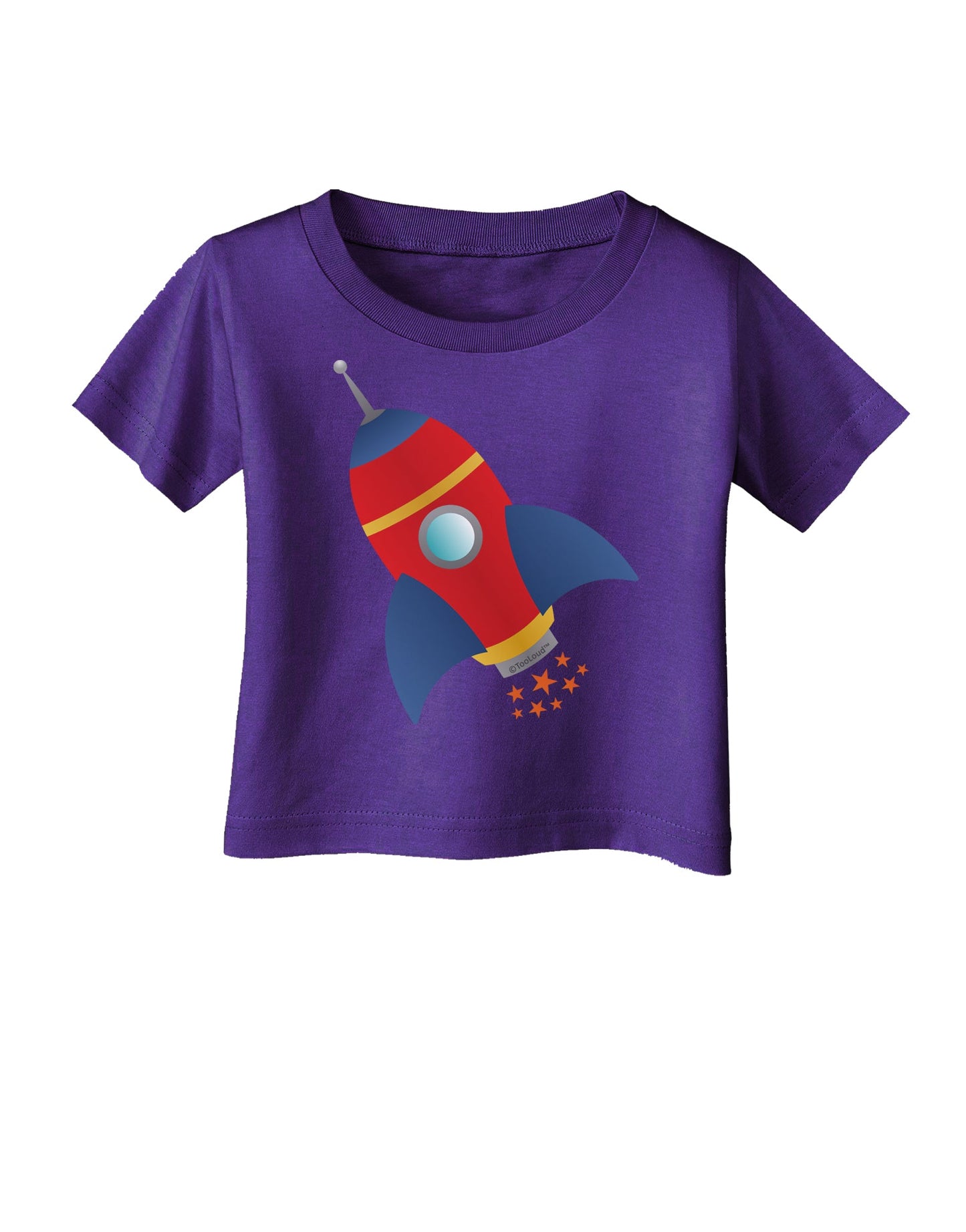Space Rocket Ship and Stars Infant T-Shirt Dark by TooLoud-Infant T-Shirt-TooLoud-Purple-06-Months-Davson Sales