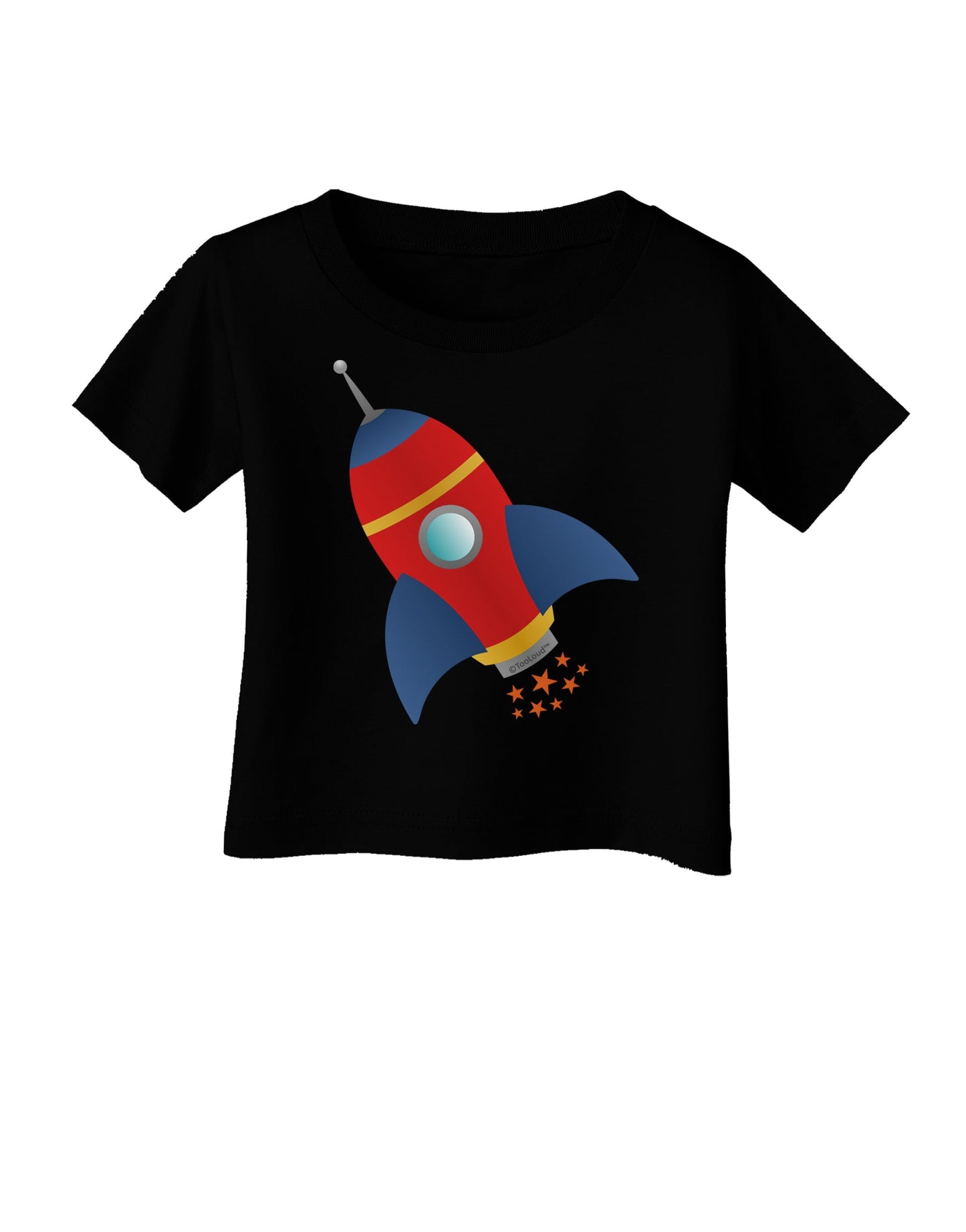 Space Rocket Ship and Stars Infant T-Shirt Dark by TooLoud-Infant T-Shirt-TooLoud-Black-06-Months-Davson Sales
